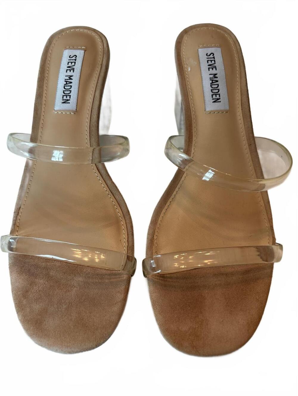 Steve Madden Issy Clear Strappy Heels 6M